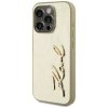 Etui Karl Lagerfeld Wrinkled Metal       Signature do iPhone 15 Pro złoty
